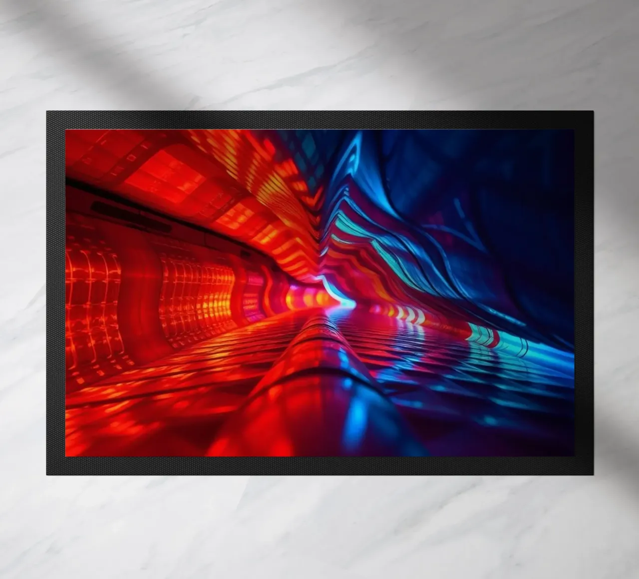 abstraction featuring dynamic colors and reflections suitabl doormat by DesignDoodle