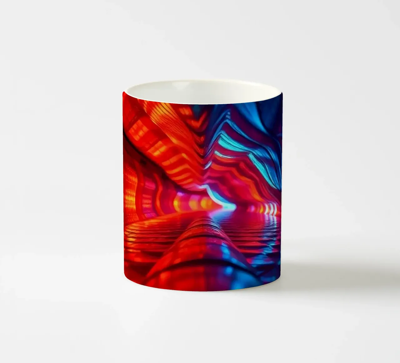 abstraction featuring dynamic colors and reflections suitabl ceramic mug by DesignDoodle