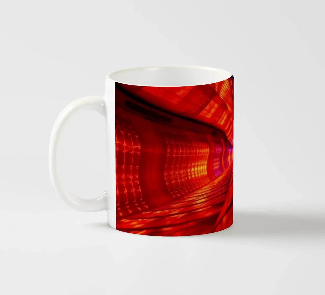 abstraction featuring dynamic colors and reflections suitabl ceramic mug by DesignDoodle