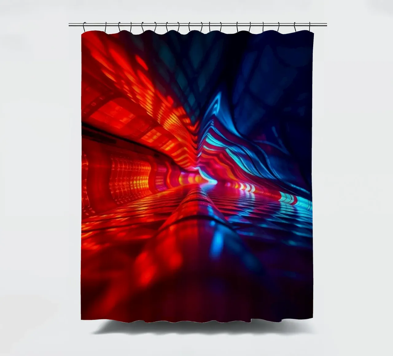 abstraction featuring dynamic colors and reflections suitabl shower curtain by DesignDoodle