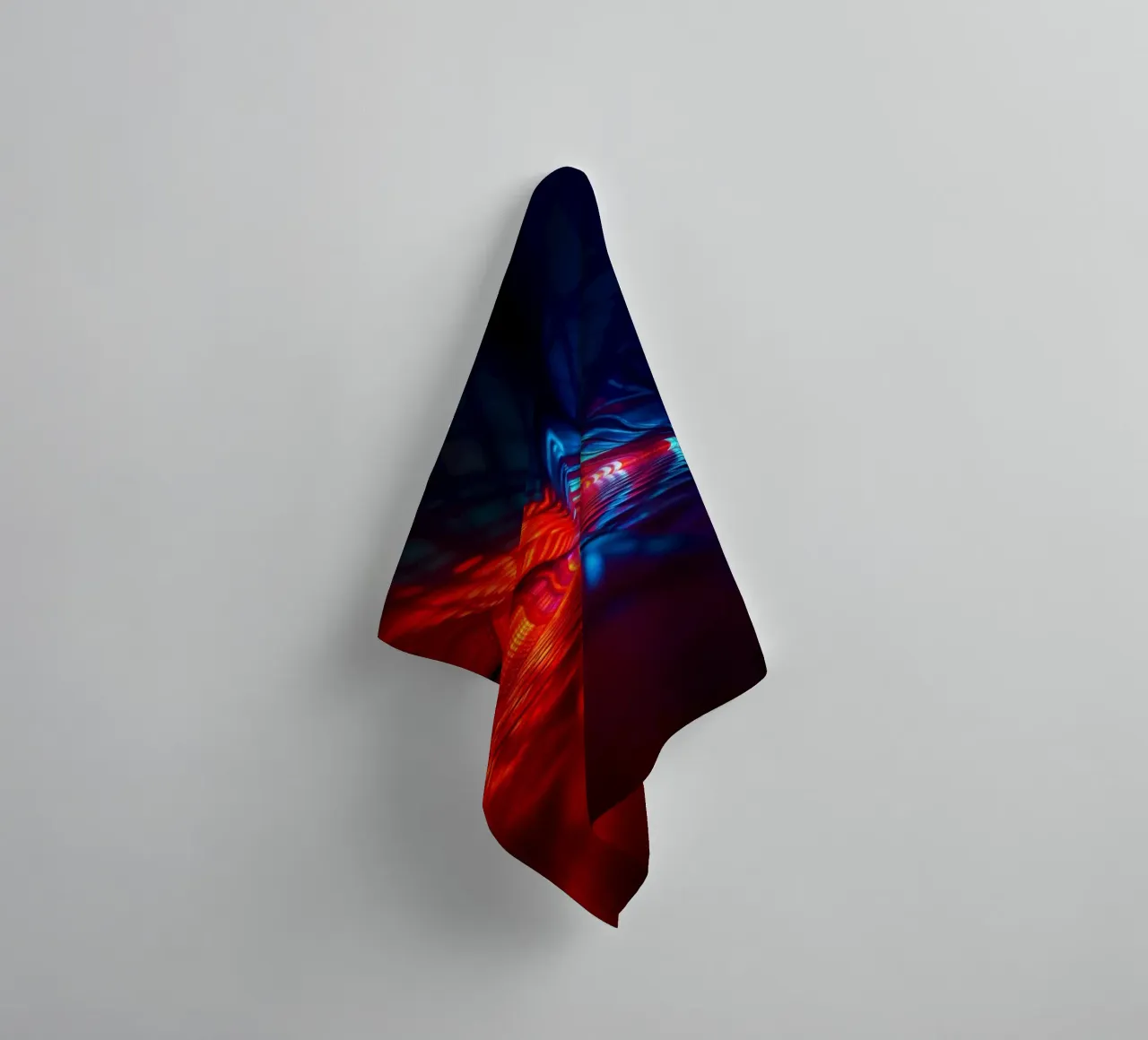 abstraction featuring dynamic colors and reflections suitabl towel by DesignDoodle