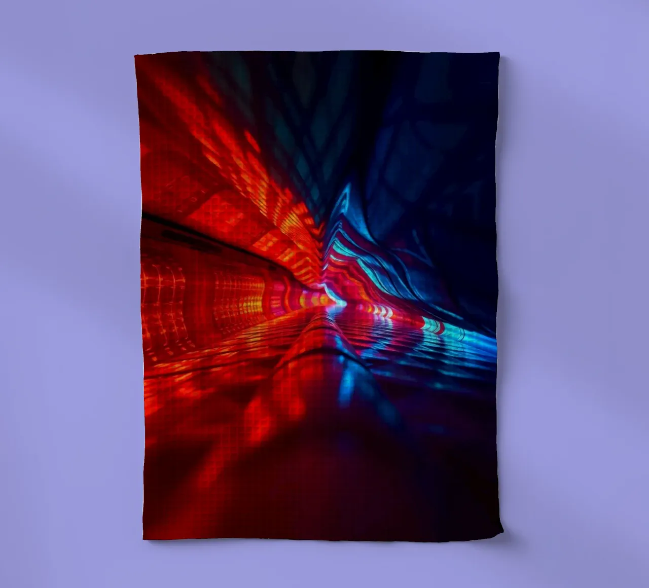 abstraction featuring dynamic colors and reflections suitabl tea towel by DesignDoodle