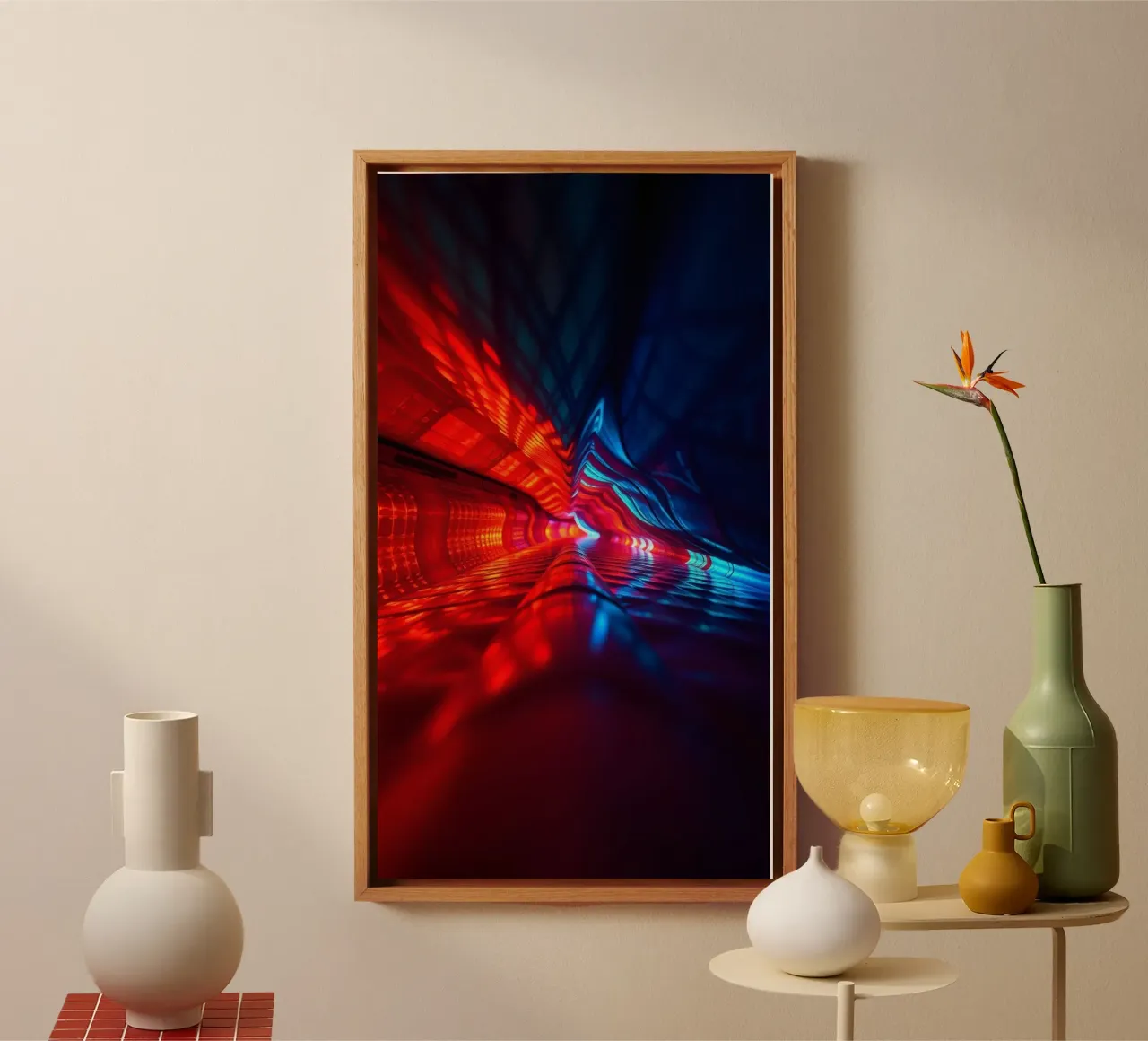 abstraction featuring dynamic colors and reflections suitabl canvas by DesignDoodle