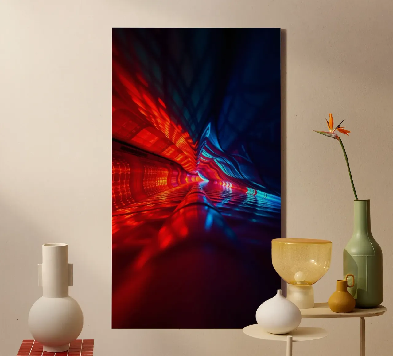 astrazione caratterizzata da colori e riflessi dinamici adatti a tela da DesignDoodle