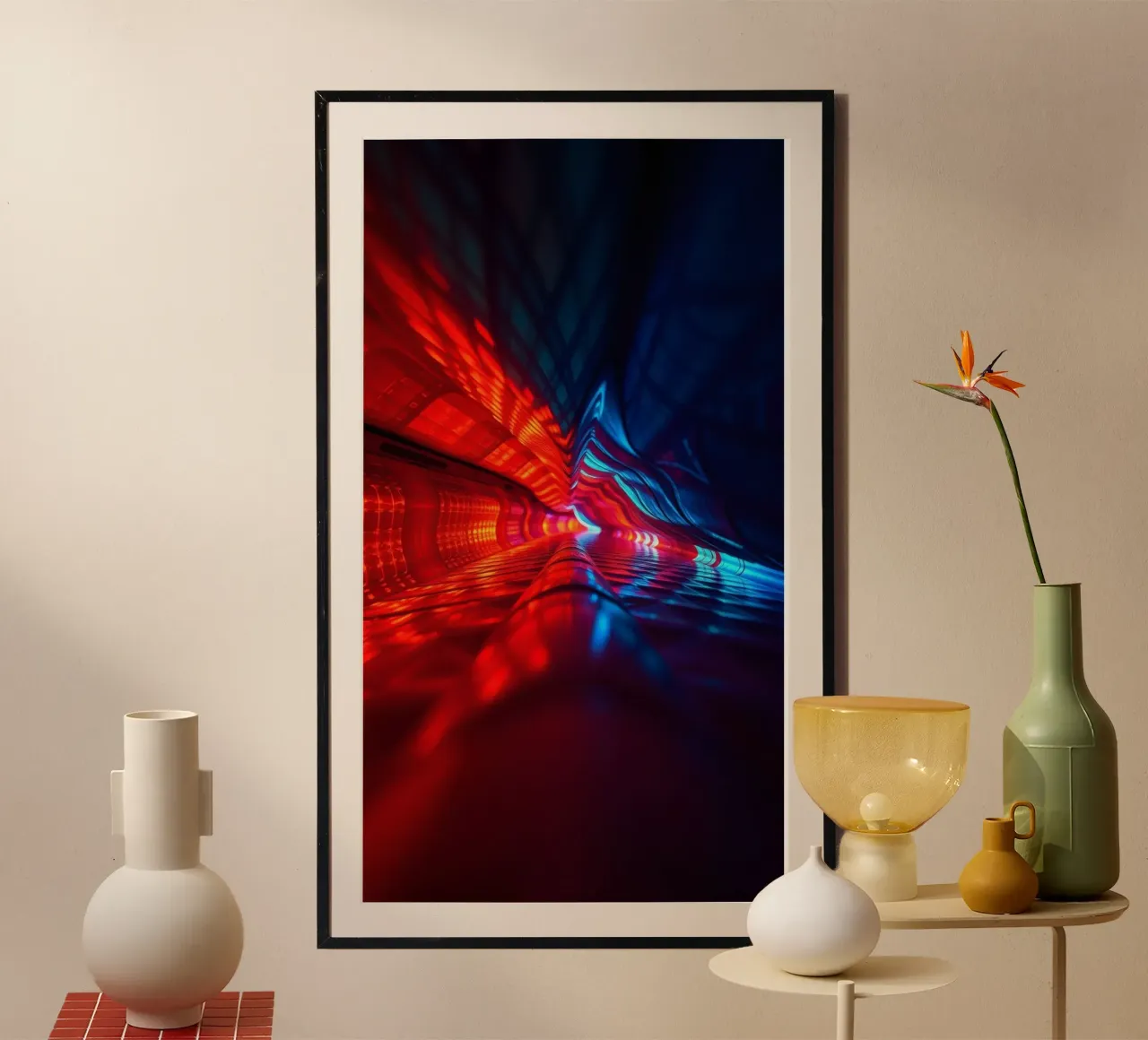 abstraction featuring dynamic colors and reflections suitabl hahnemühle by DesignDoodle
