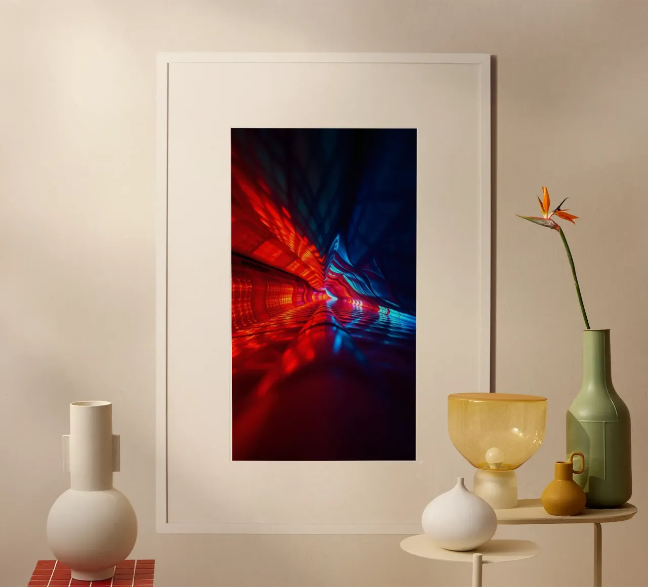 abstraction featuring dynamic colors and reflections suitabl hahnemühle by DesignDoodle