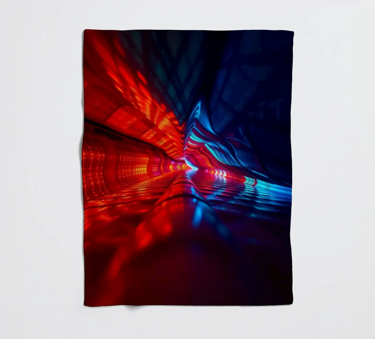 abstraction featuring dynamic colors and reflections suitabl fleece blanket by DesignDoodle