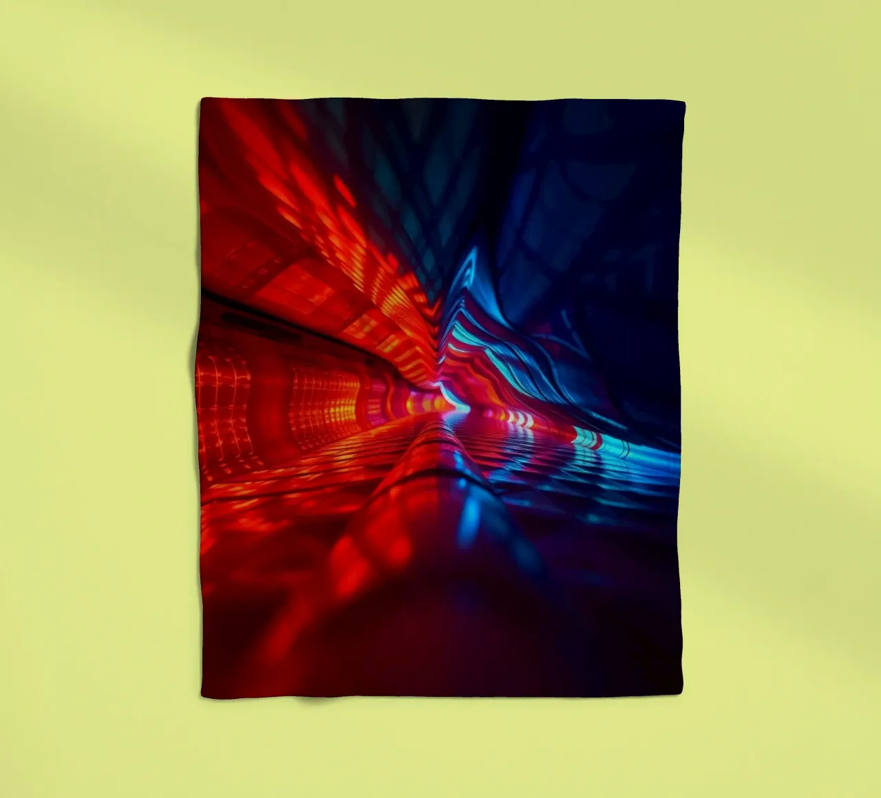 abstraction featuring dynamic colors and reflections suitabl fleece blanket by DesignDoodle