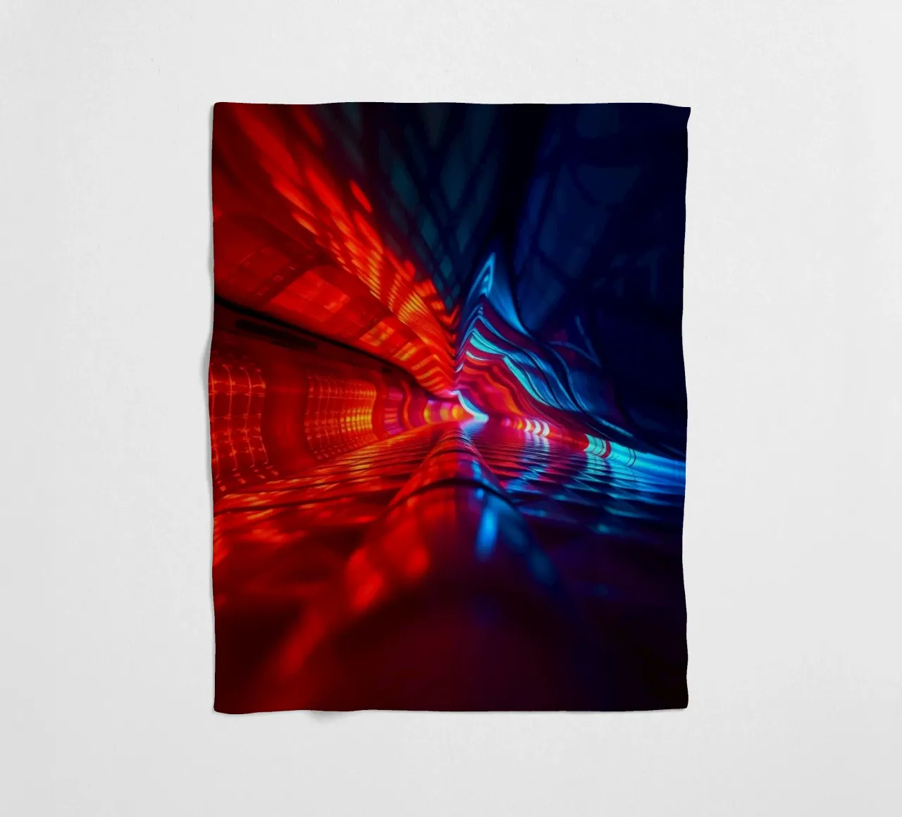abstraction featuring dynamic colors and reflections suitabl fleece blanket by DesignDoodle