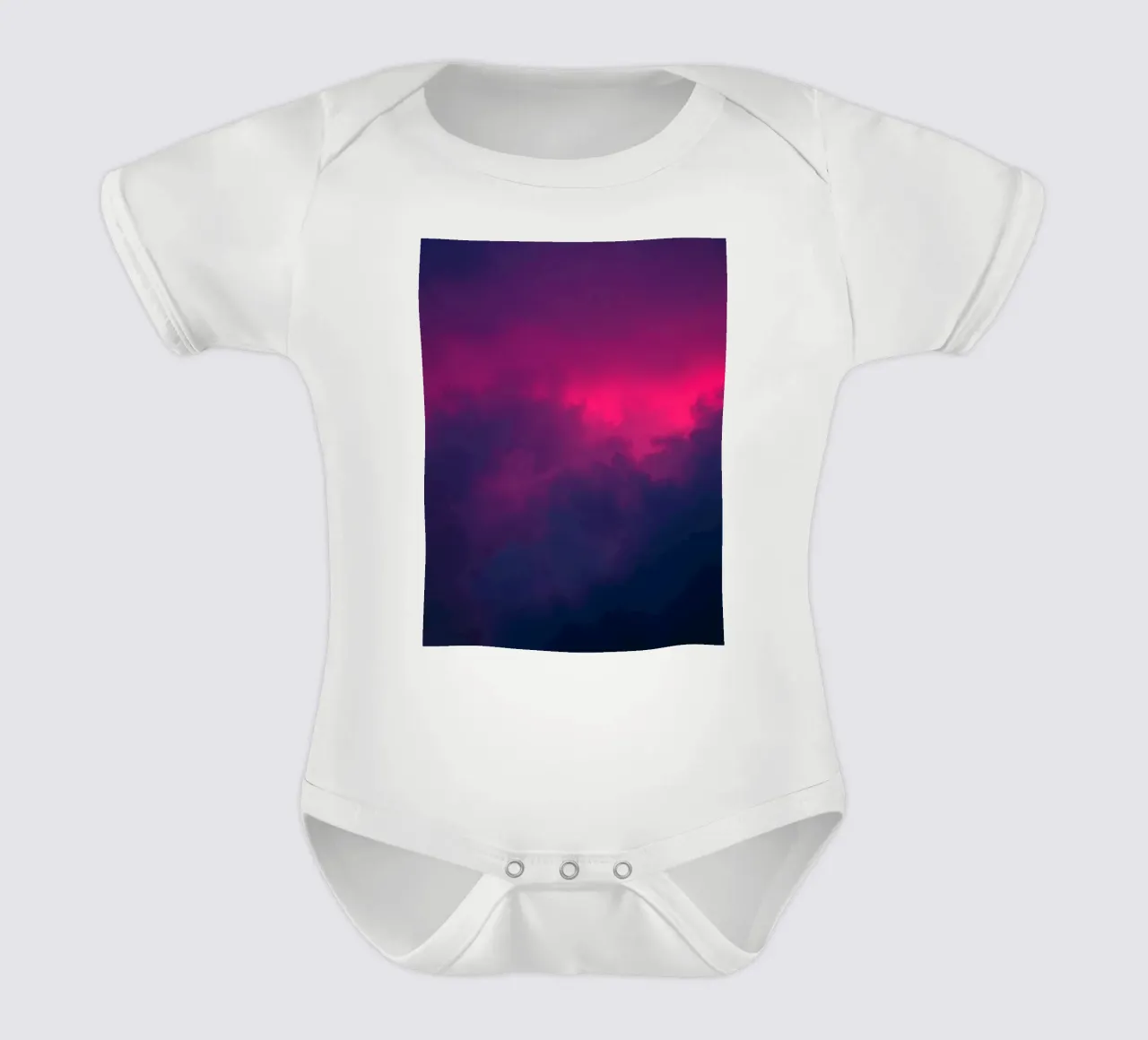 abstract background with vibrant clouds and soft gradients short-sleeve baby romper by DesignDoodle