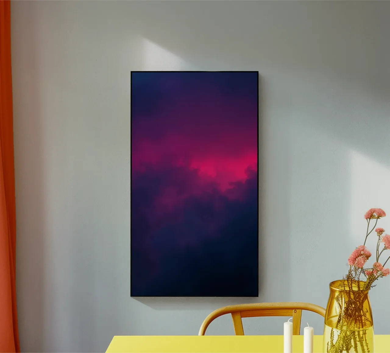 abstract background with vibrant clouds and soft gradients acrylic glass by DesignDoodle