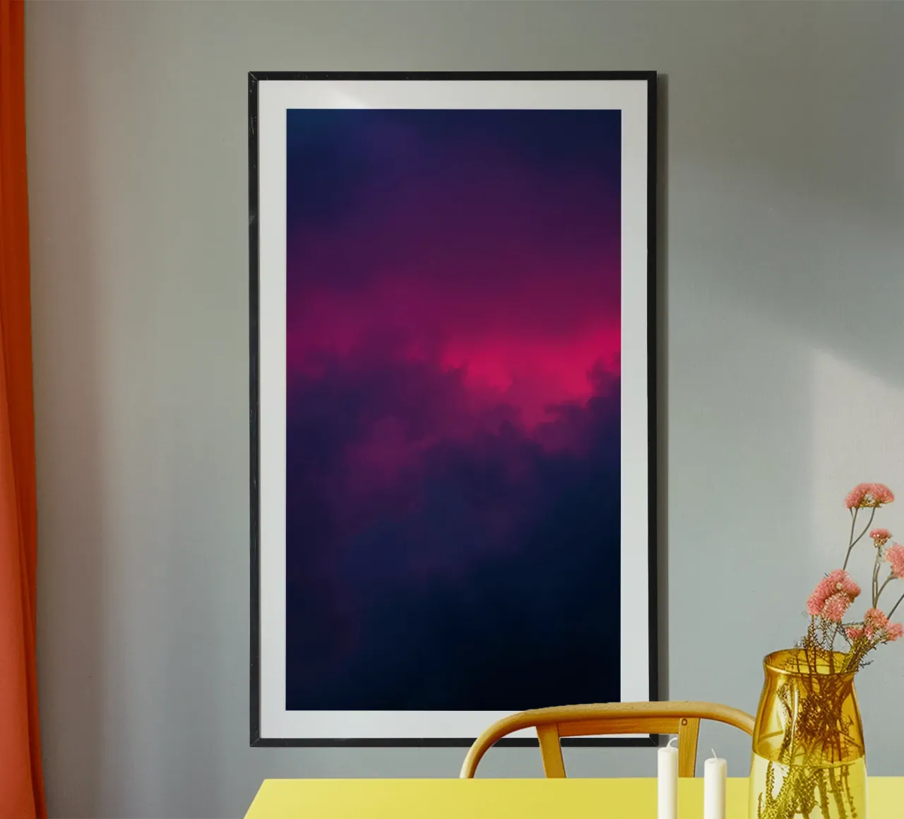 abstrakter Hintergrund mit leuchtenden Wolken und weichen Farbverläufen Poster von DesignDoodle