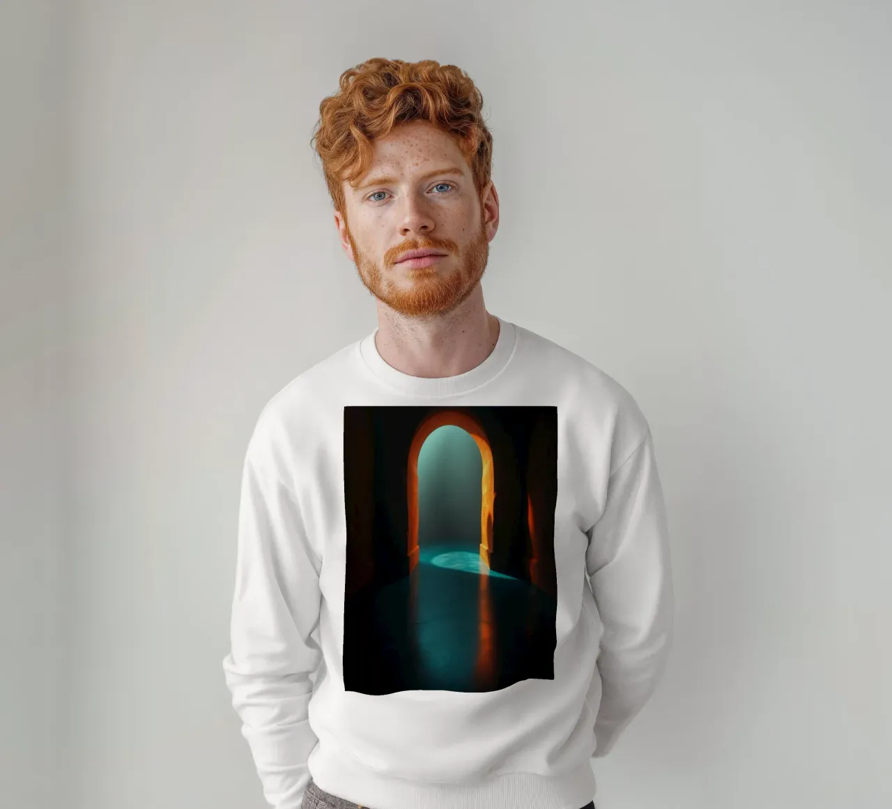Helles Licht strömt durch einen ruhigen Torbogen Sweatshirt von DesignDoodle