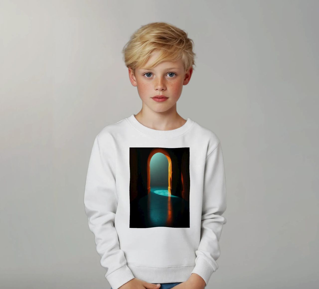 Luce intensa che attraversa un arco tranquillo felpa bambino da DesignDoodle