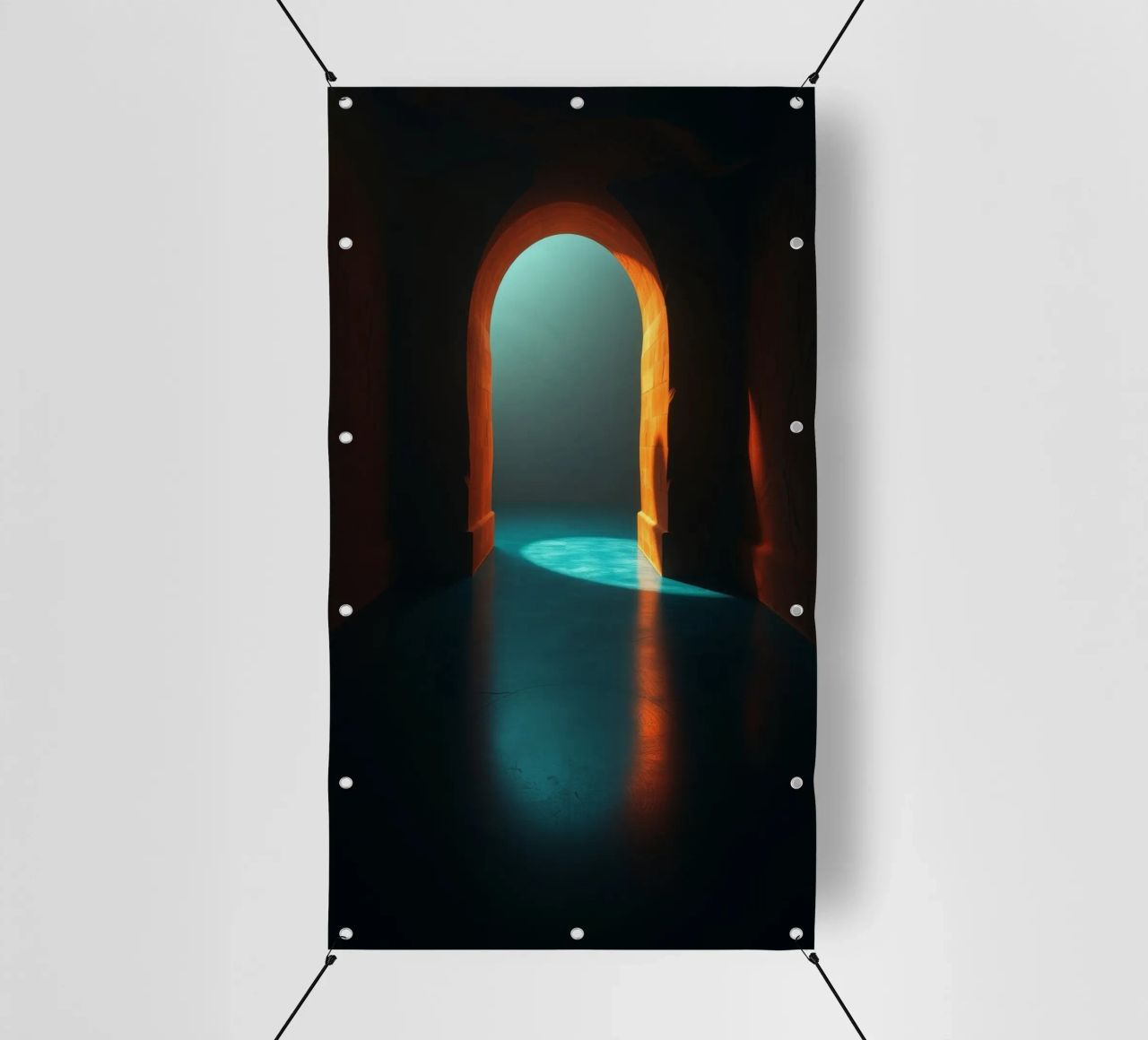 Luce intensa che attraversa un arco tranquillo telo in pvc da DesignDoodle