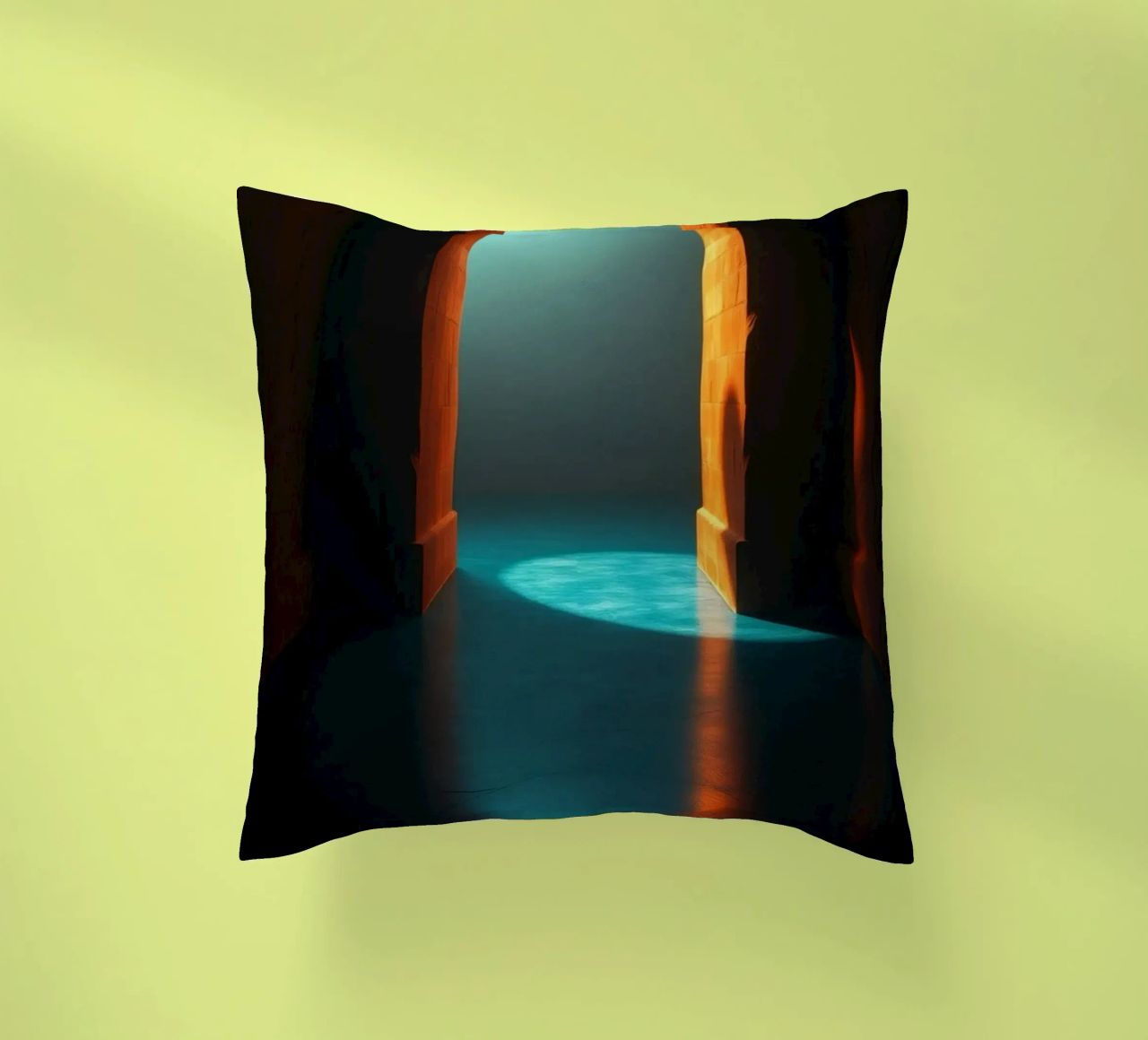 Luce intensa che attraversa un arco tranquillo cuscino da DesignDoodle