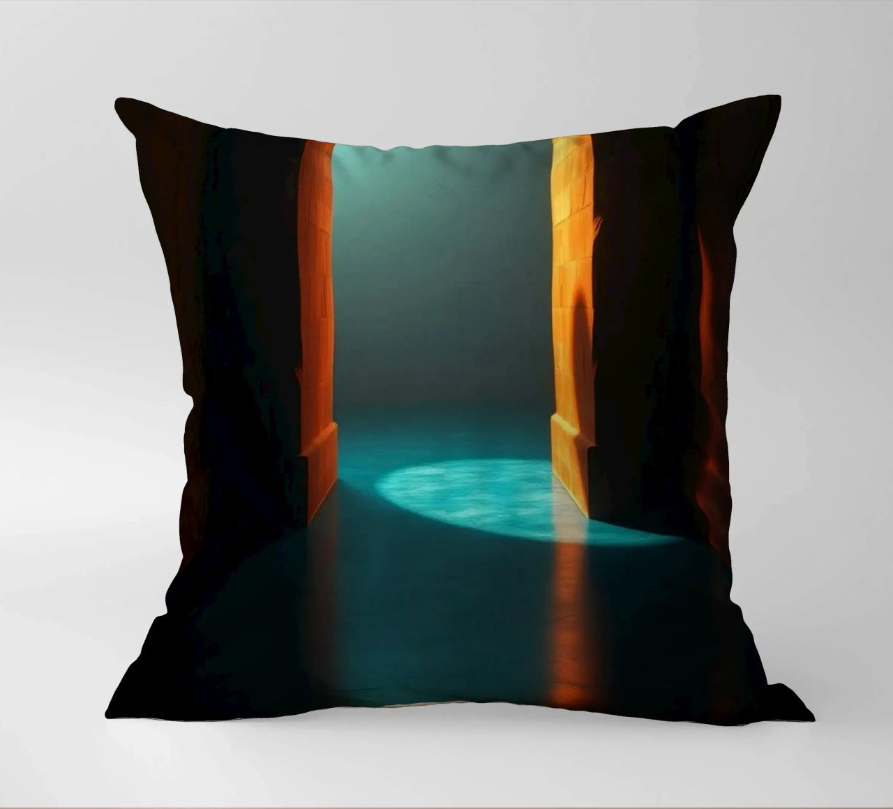Luce intensa che attraversa un arco tranquillo cuscino da DesignDoodle