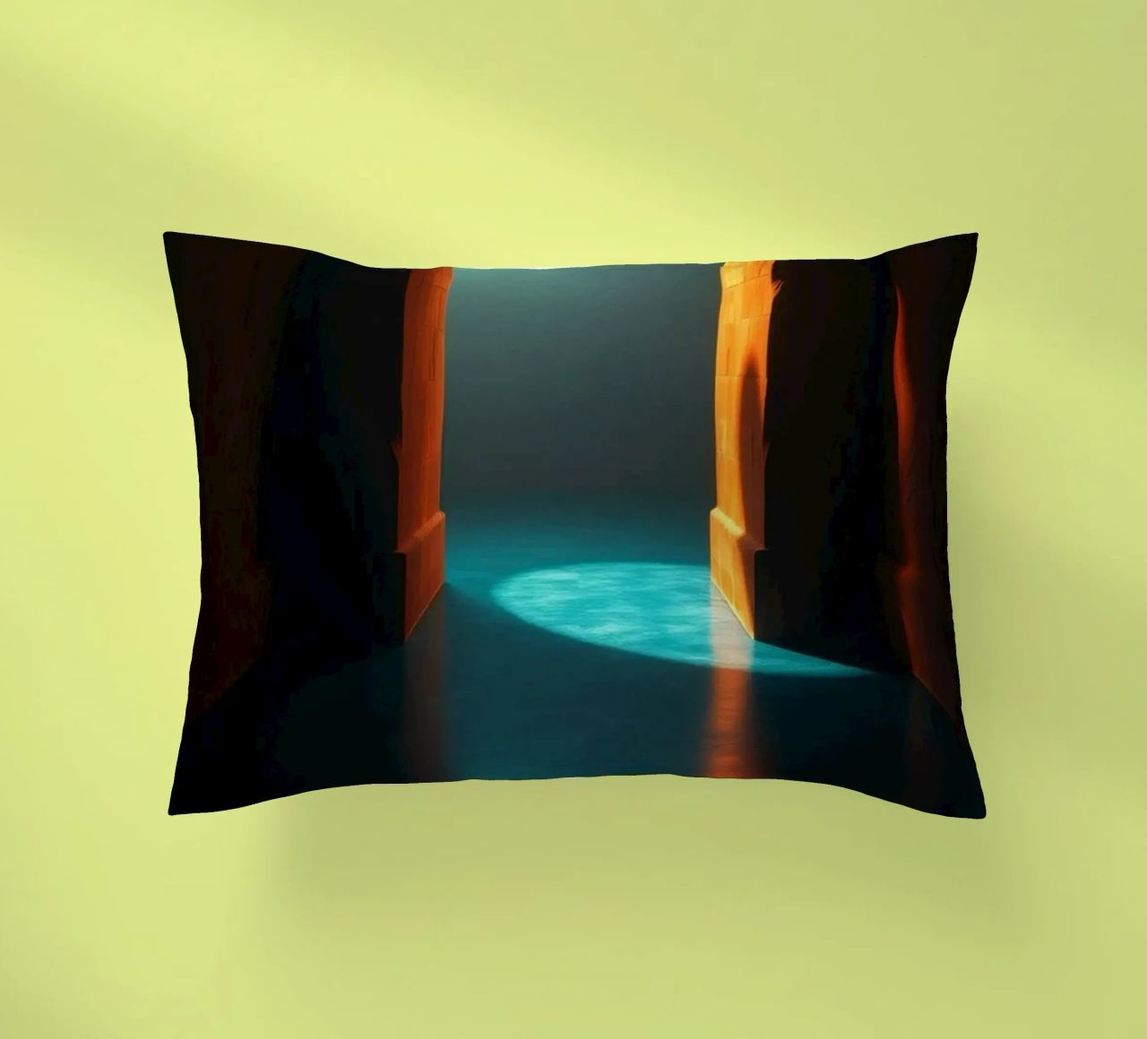 Luce intensa che attraversa un arco tranquillo cuscino da DesignDoodle