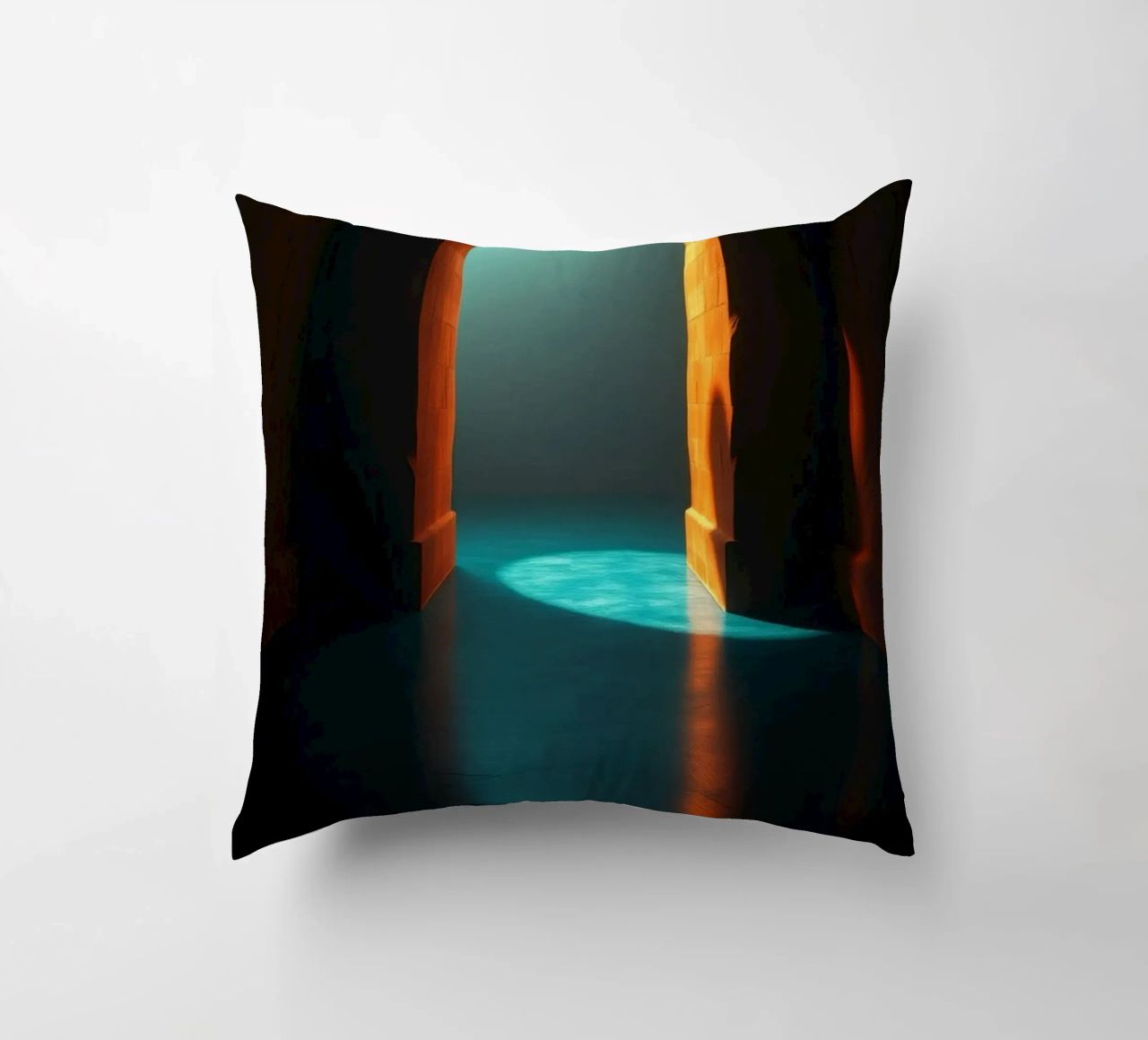 Luce intensa che attraversa un arco tranquillo cuscino da DesignDoodle