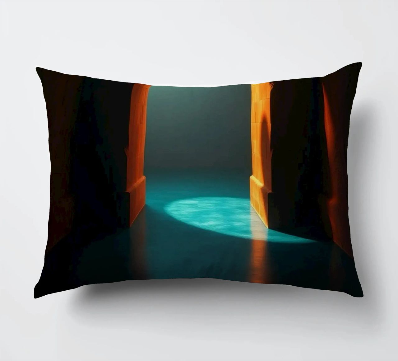 Luce intensa che attraversa un arco tranquillo cuscino da DesignDoodle