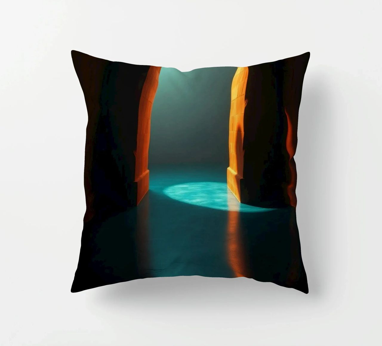 Luce intensa che attraversa un arco tranquillo cuscino da DesignDoodle