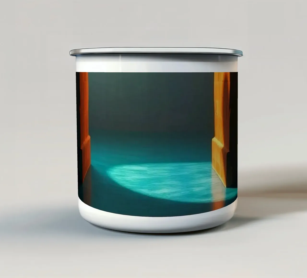 Une lumière vive traverse une arche calme mug en émail de DesignDoodle