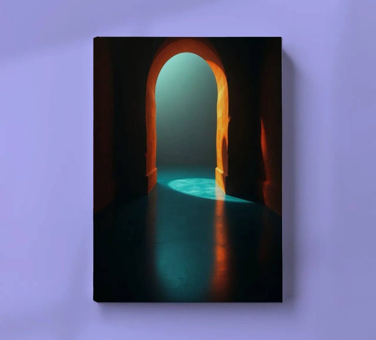 Bright light streaming through a calm archway notebook by DesignDoodle