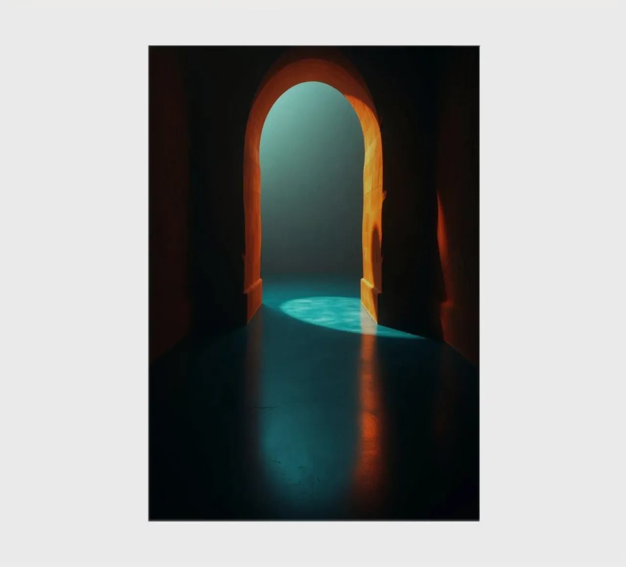 Bright light streaming through a calm archway notebook by DesignDoodle