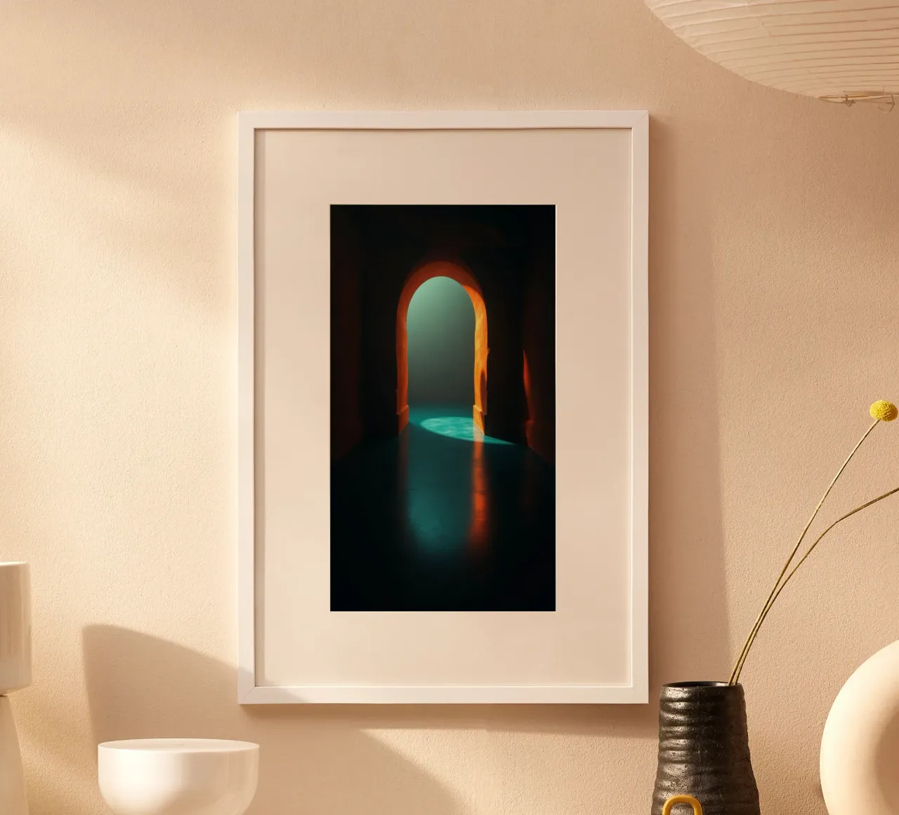 Luce intensa che attraversa un arco tranquillo carta hahnemühle da DesignDoodle