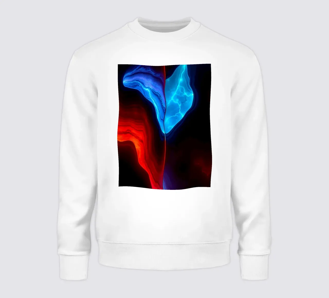 Abstraktes Tapetendesign mit roten und blauen Wellen Sweatshirt von DesignDoodle