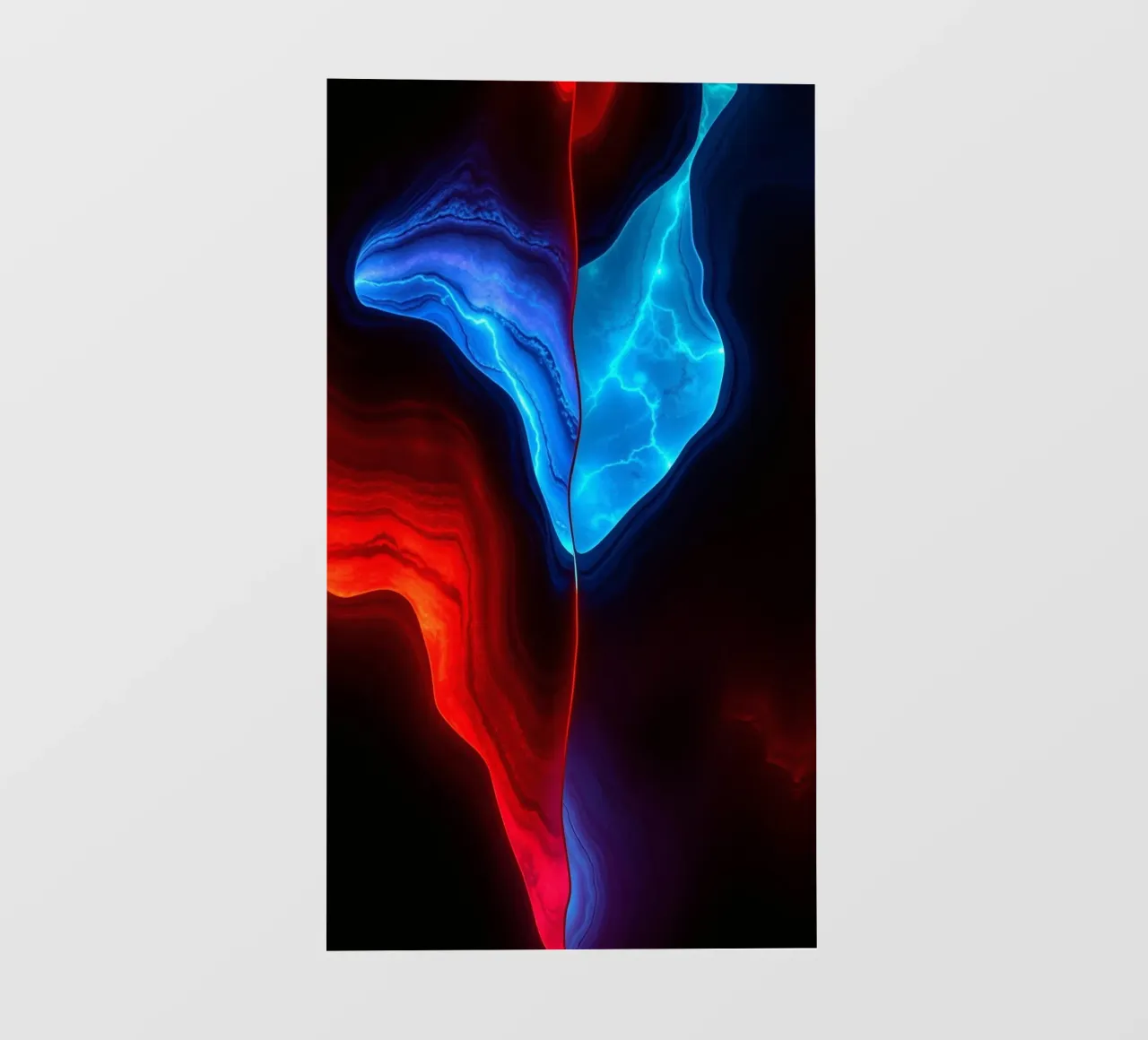 abstract wallpaper design featuring red and blue waves backlit film by DesignDoodle