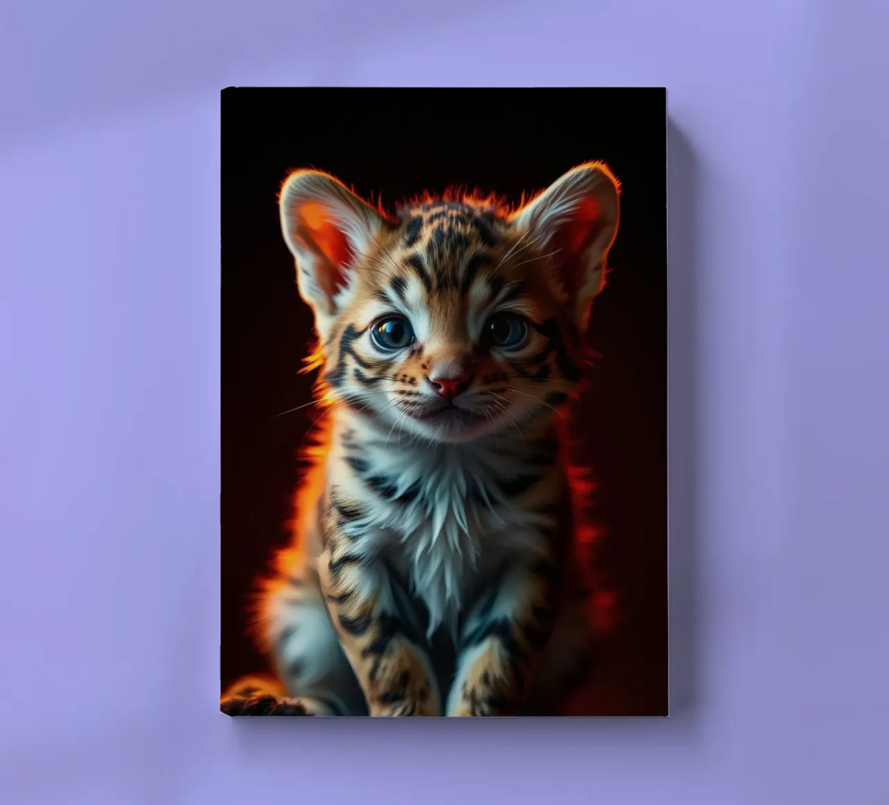 Cute tabby kitten with vibrant fur soft lighting notebook by DesignDoodle