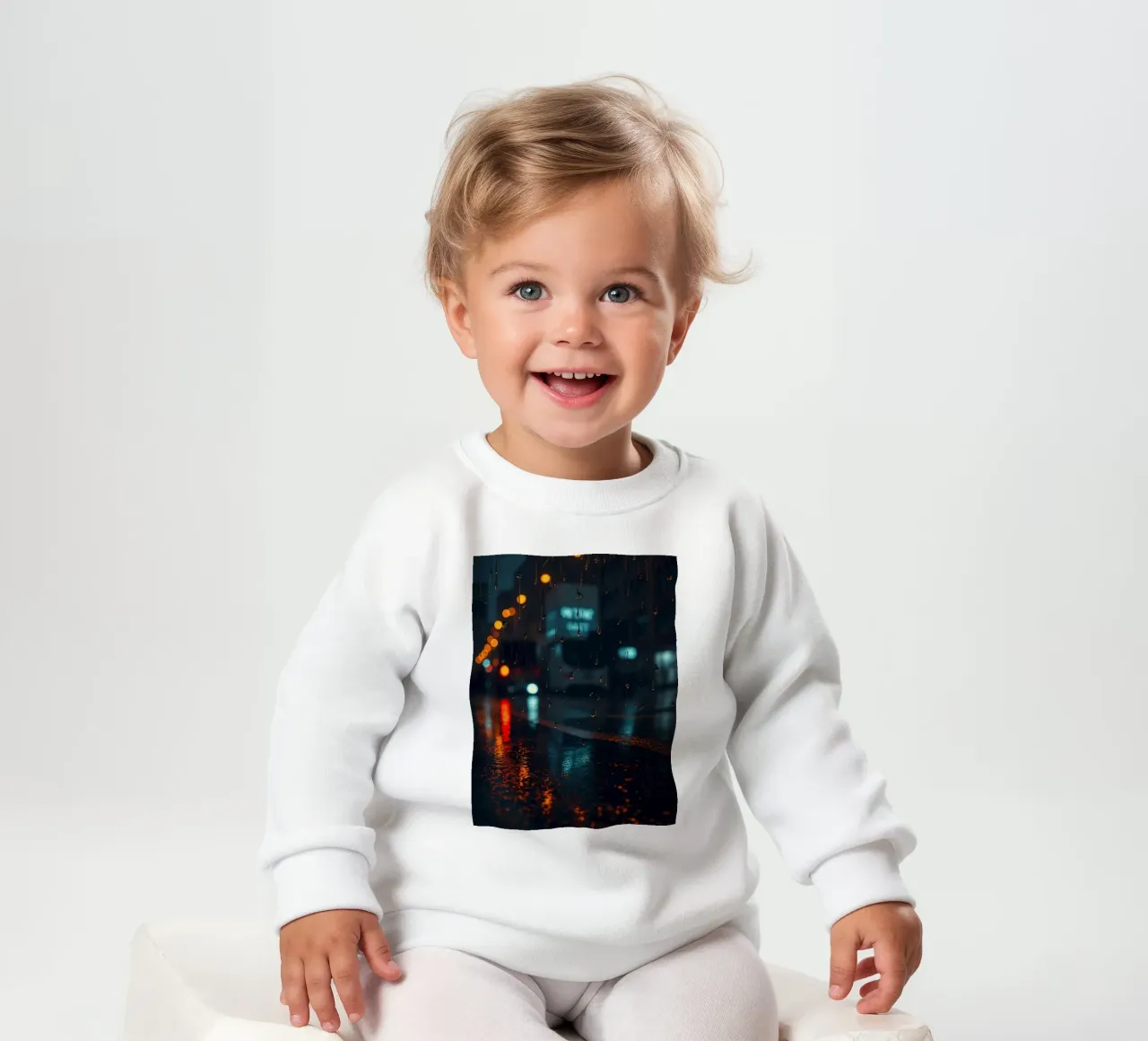 Splendida notte urbana con pioggia e riflessi vibranti felpa neonato da DesignDoodle