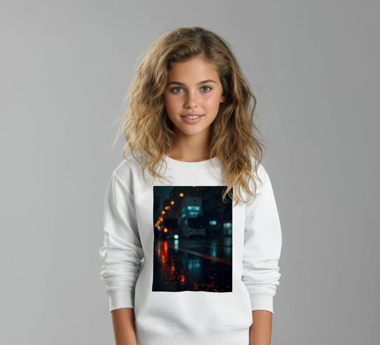 Splendida notte urbana con pioggia e riflessi vibranti felpa bambino da DesignDoodle