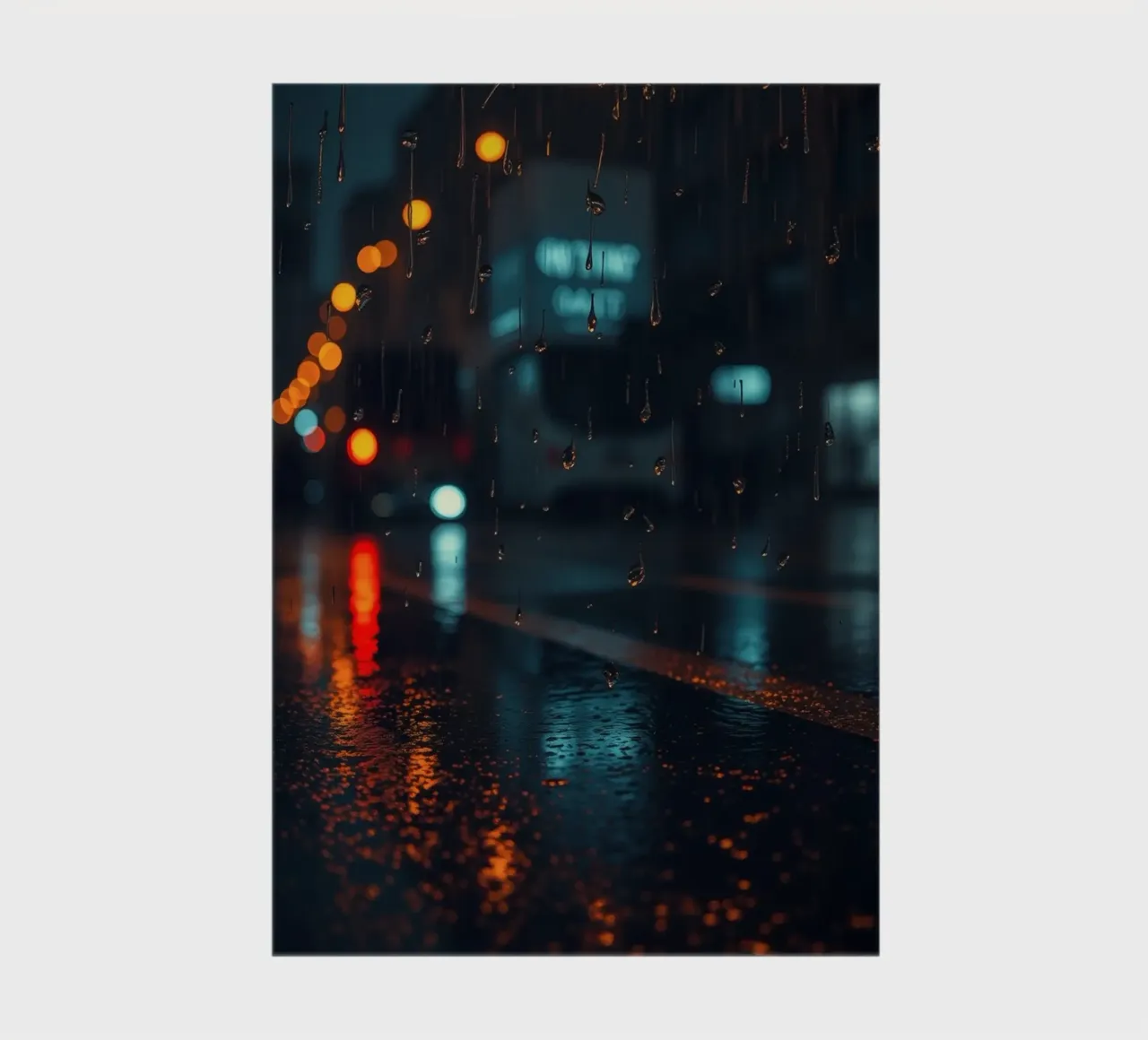 Beautiful urban night with rain and vibrant reflections notebook by DesignDoodle