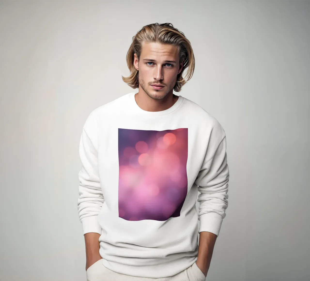 abstract featuring swirling red and yellows with soft bubble sweatshirt by DesignDoodle
