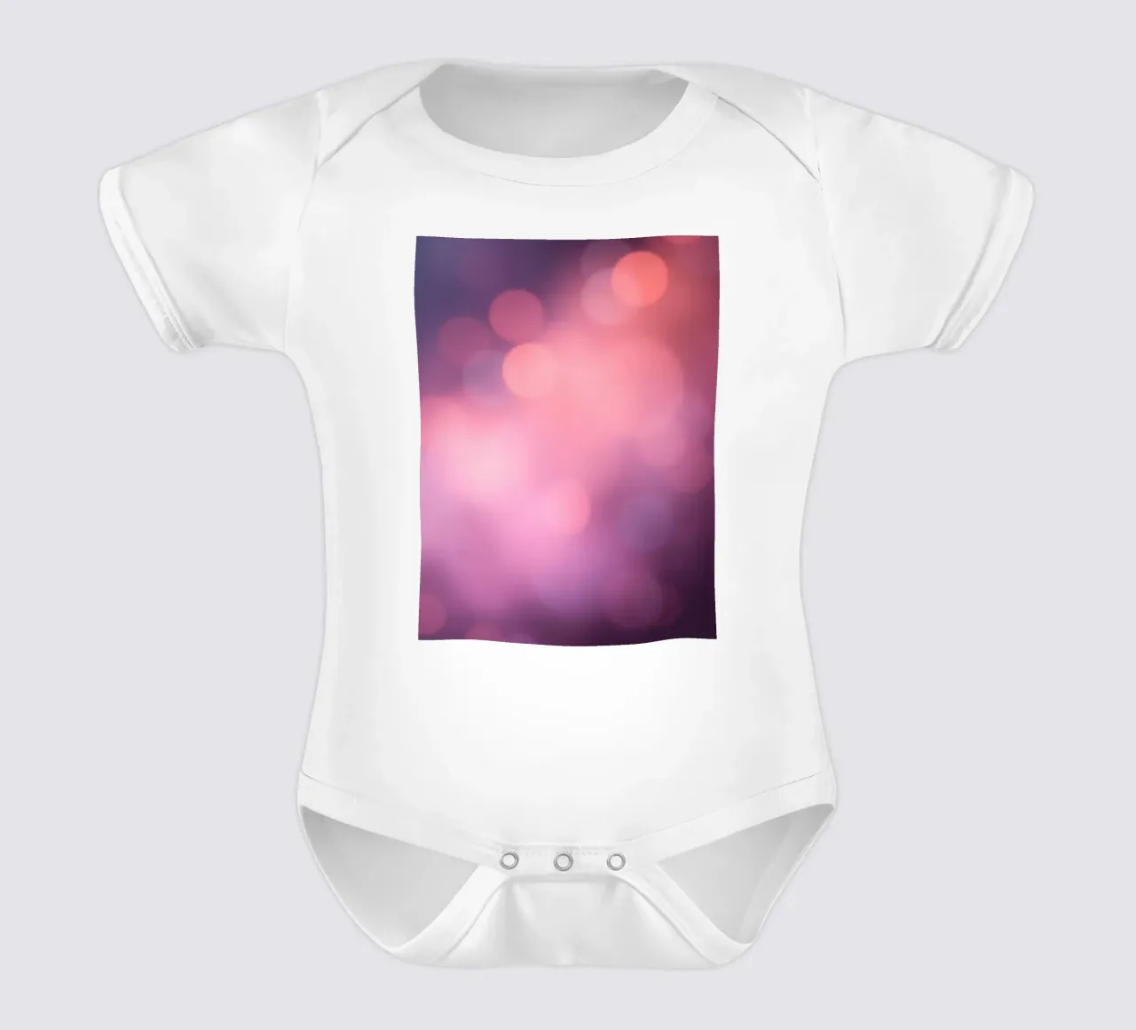 abstract featuring swirling red and yellows with soft bubble short-sleeve baby romper by DesignDoodle