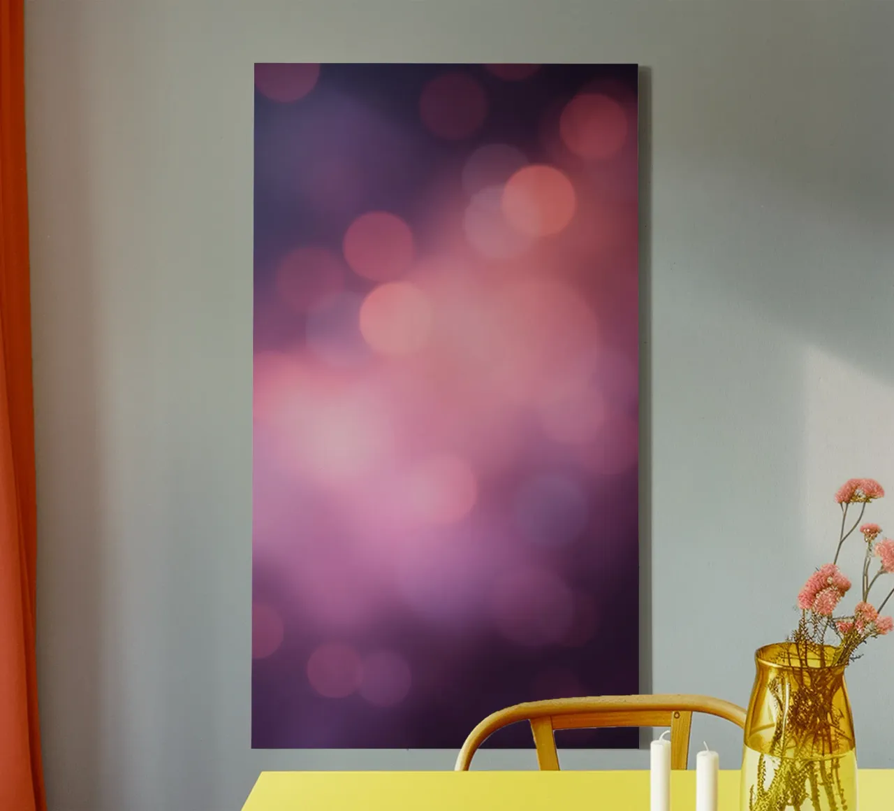 abstract featuring swirling red and yellows with soft bubble canvas by DesignDoodle