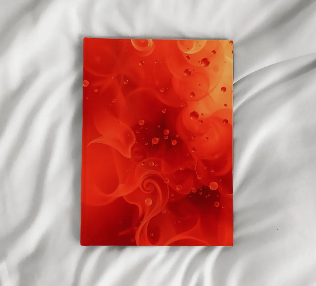 abstract swirling reds and yellows with soft bubbles notebook by DesignDoodle