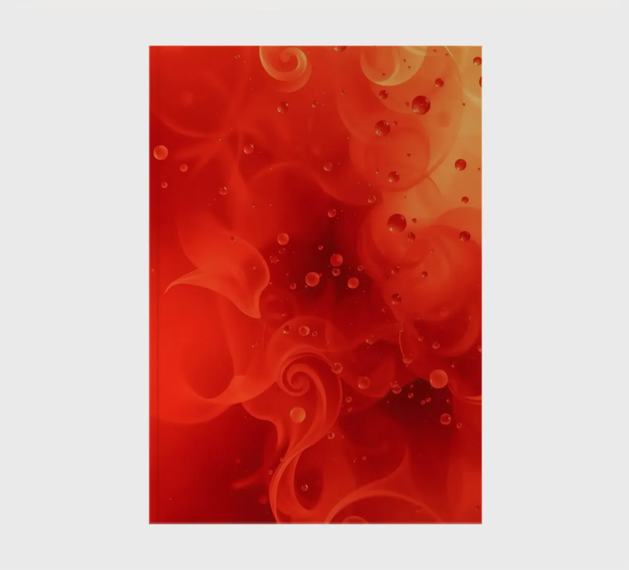 abstract swirling reds and yellows with soft bubbles notebook by DesignDoodle