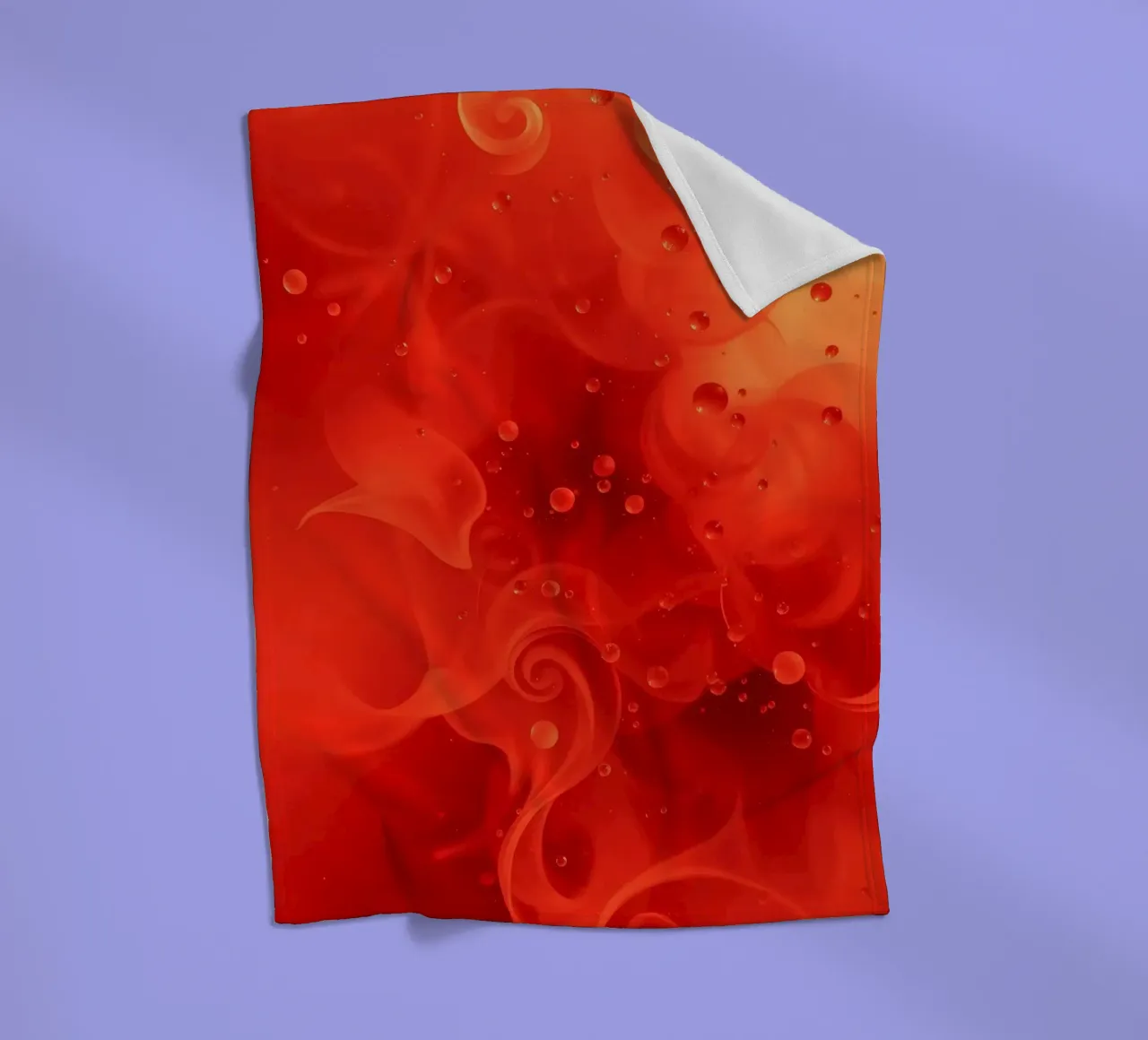 abstract swirling reds and yellows with soft bubbles fleece blanket by DesignDoodle