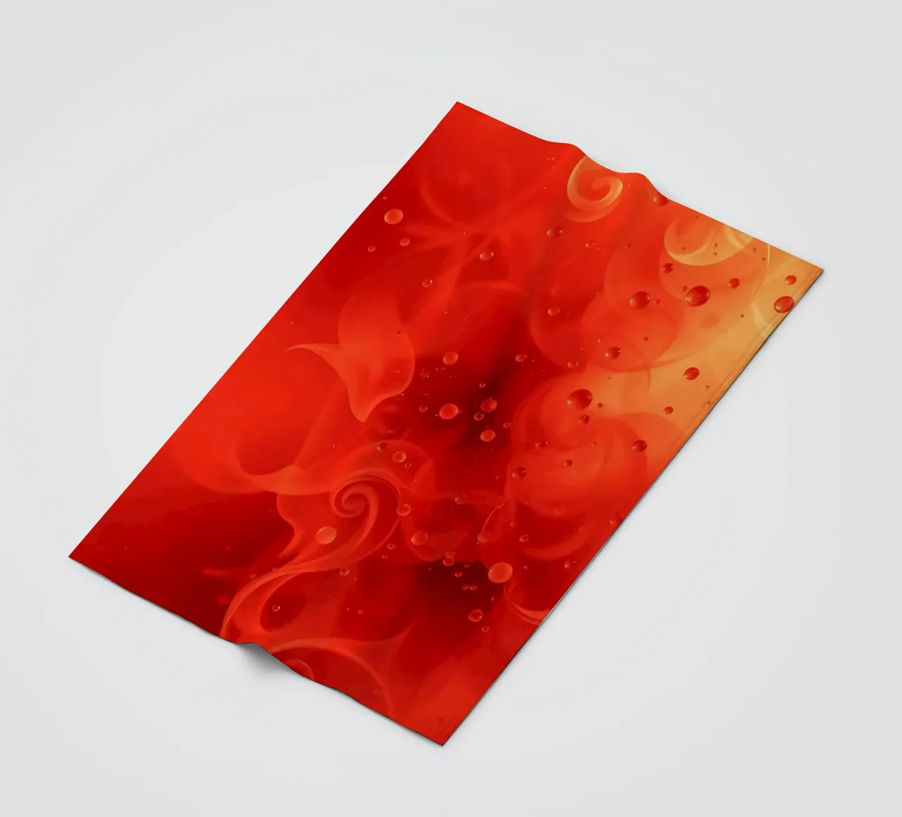abstract swirling reds and yellows with soft bubbles fleece blanket by DesignDoodle