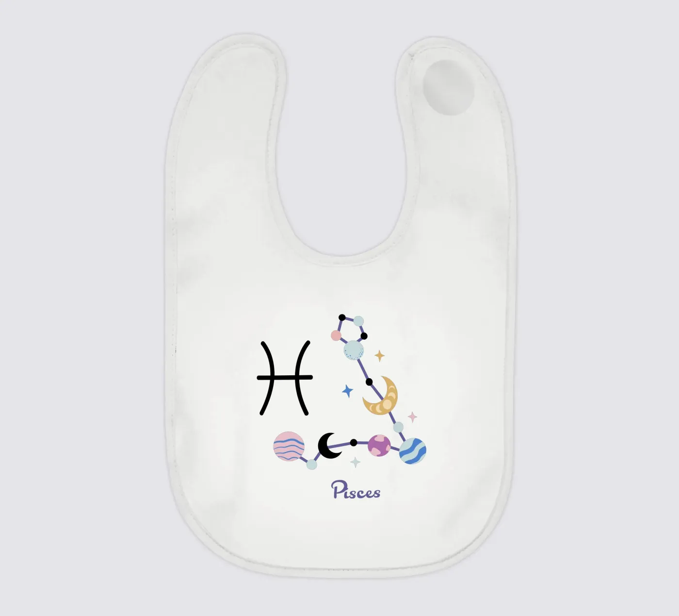 Pisces (Without Background) baby bib by treechild