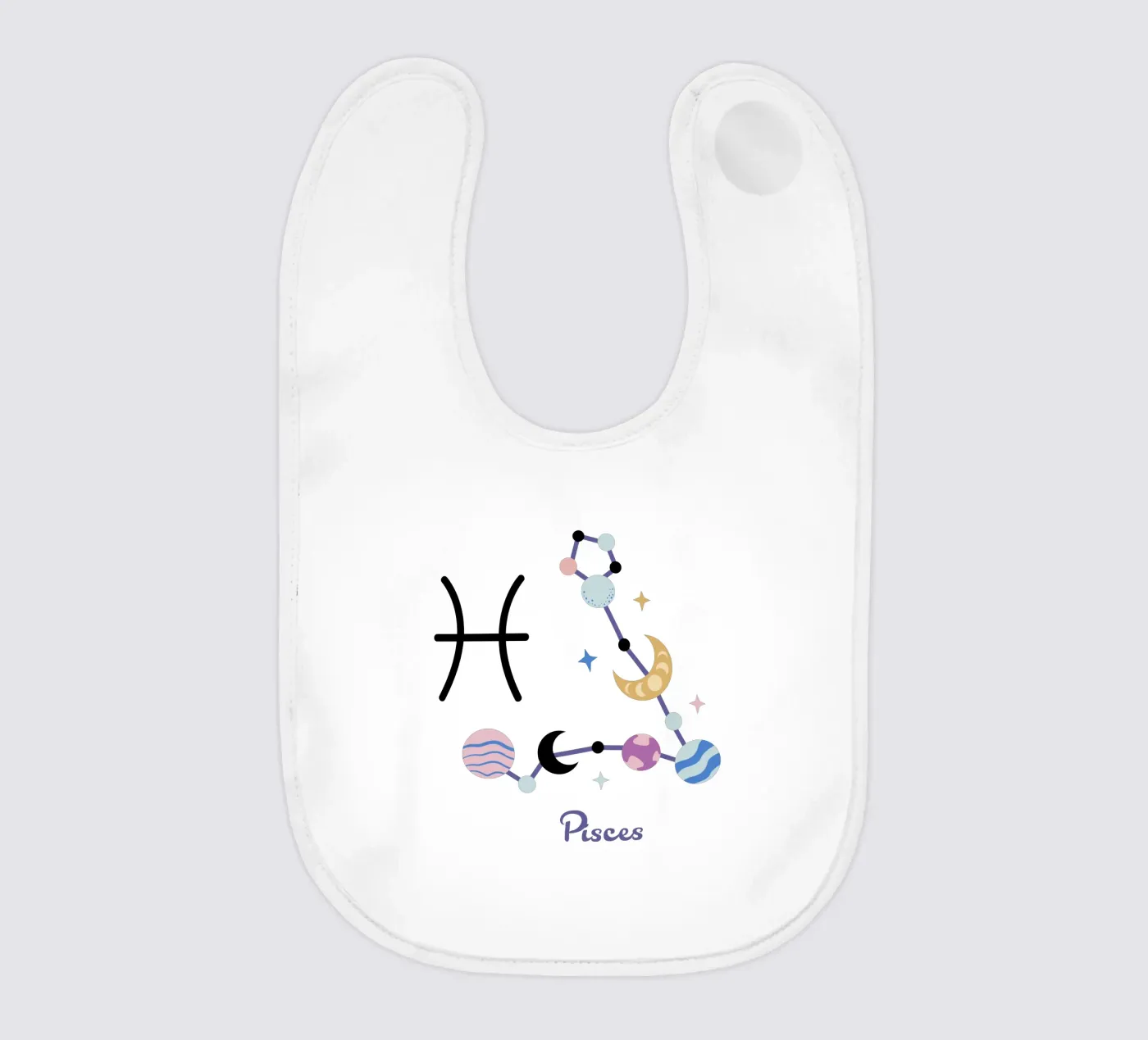 Pisces (Without Background) baby bib by treechild
