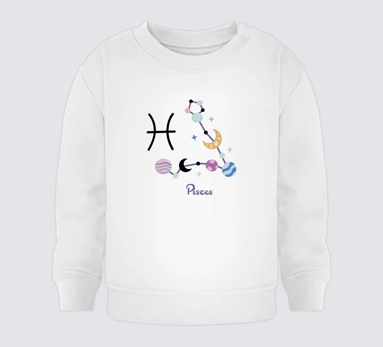 Pisces (Without Background) felpa neonato da treechild