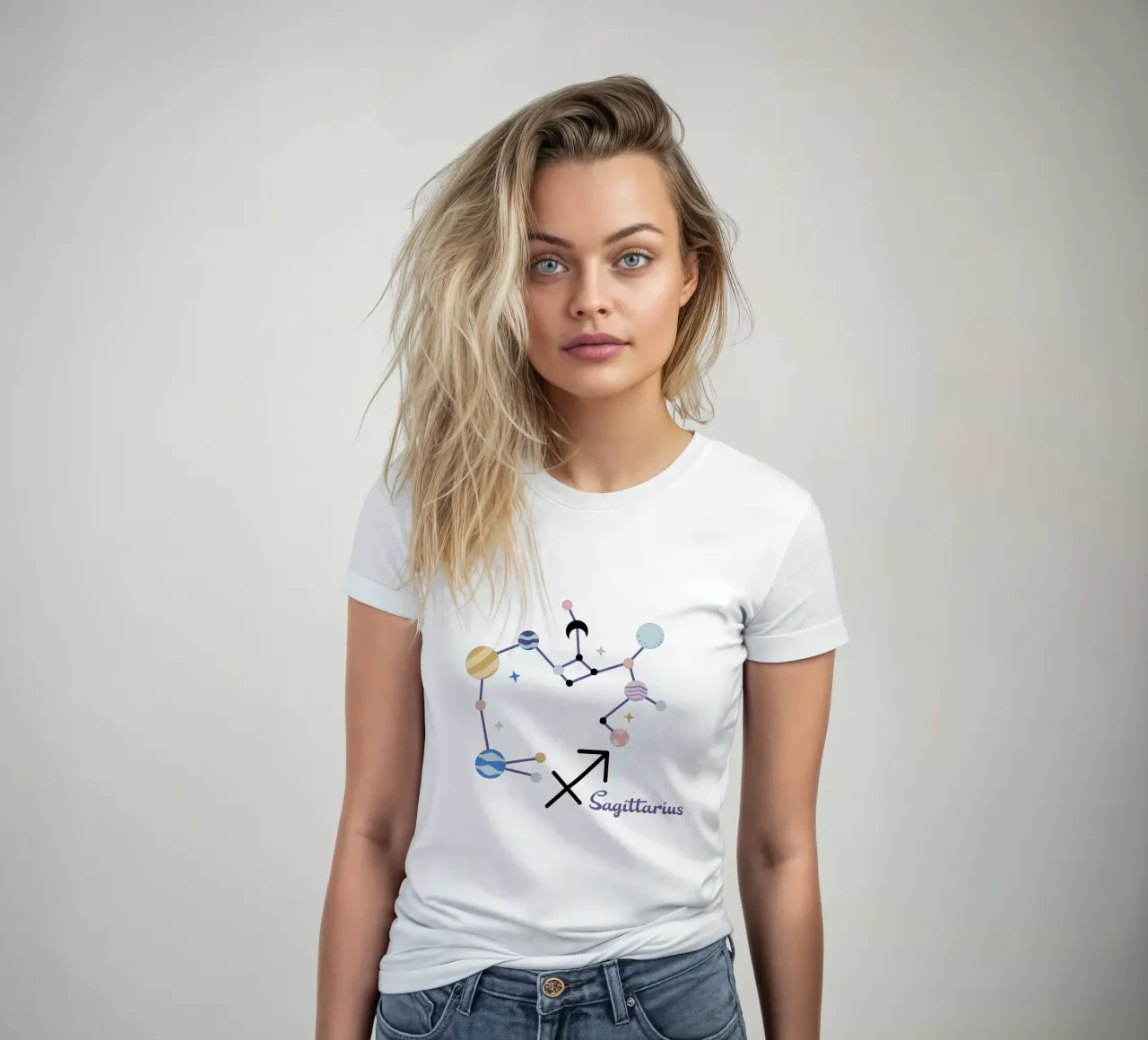 Sagittarius (Without Background) t-shirt da donna da treechild