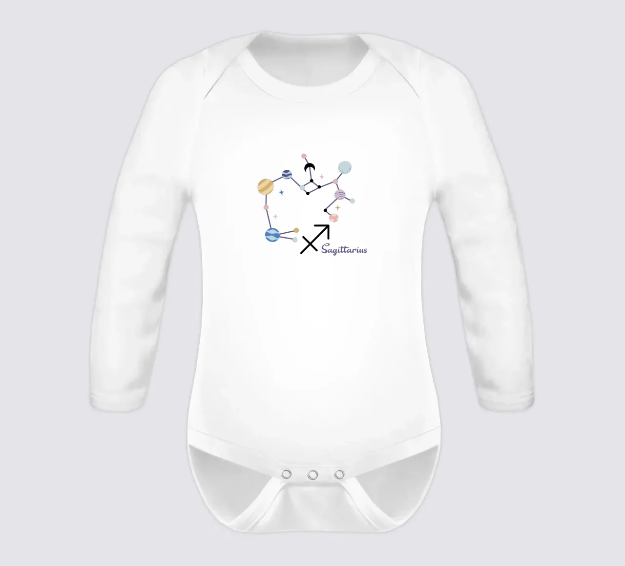 Sagittarius (Without Background) body neonato maniche lunghe da treechild