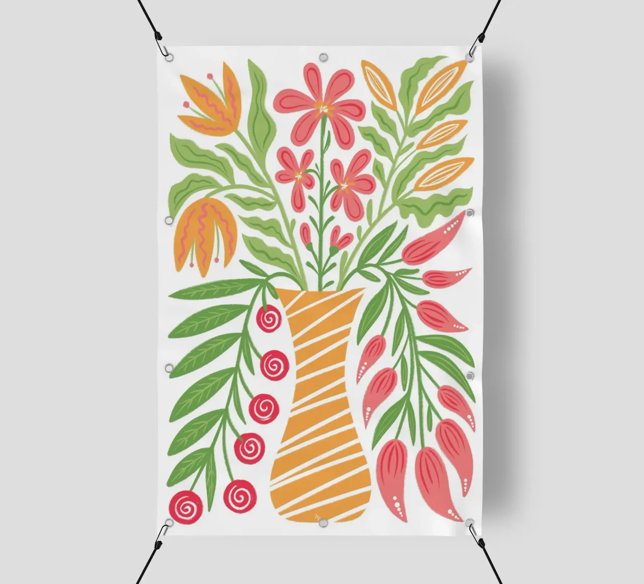 Fiori audaci in un vaso telo in pvc da Martina