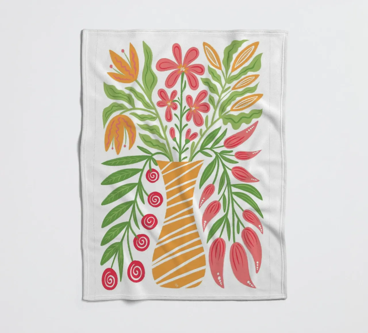 Fiori audaci in un vaso coperta in pile da Martina