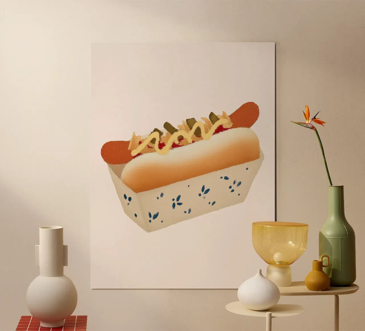 Spuntino a base di hotdog carta hahnemühle da Carinaprint